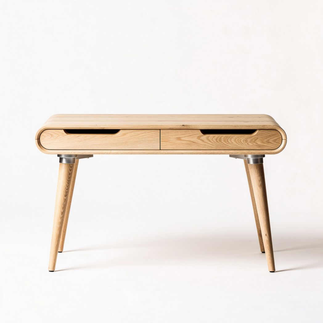 Wooden coffee table with two drawers and metal legs 120 x 60 x 75cm