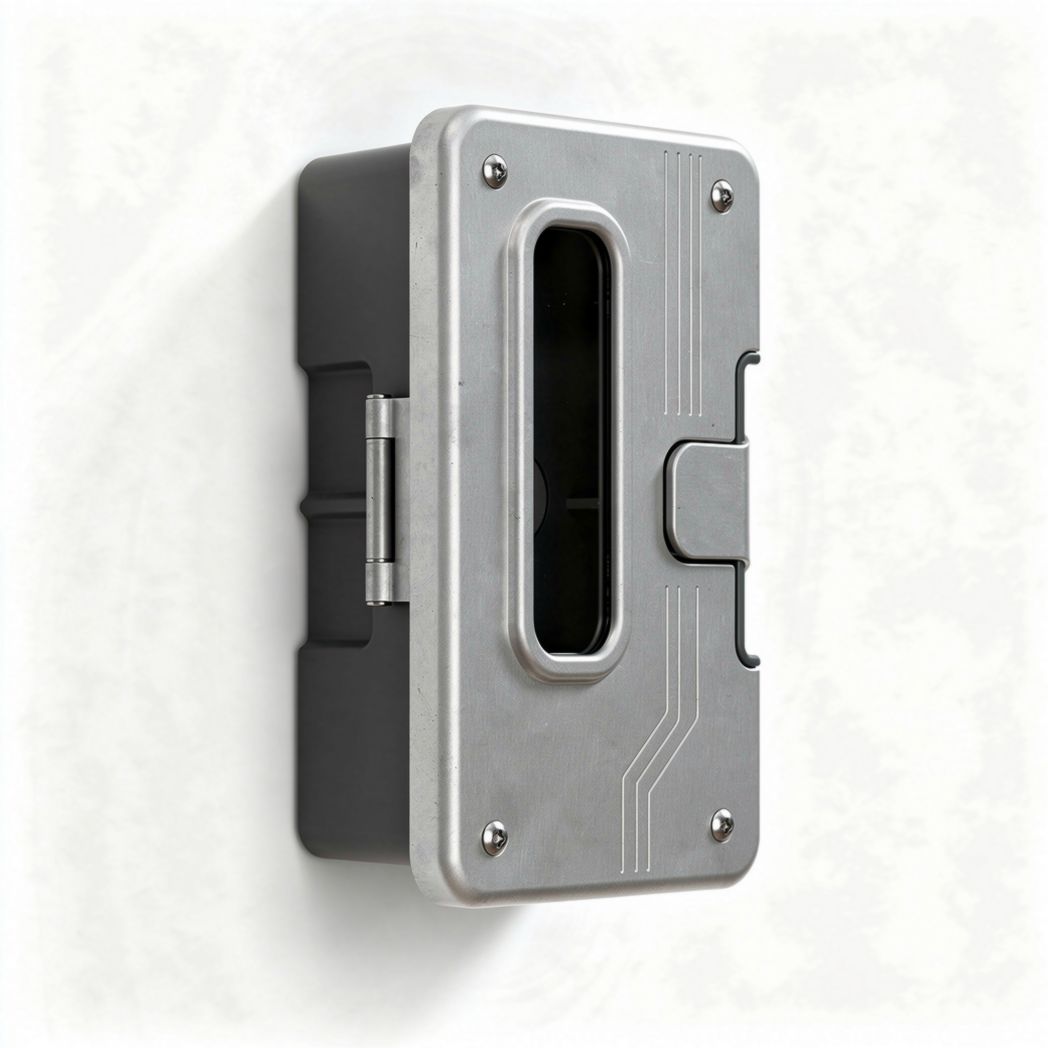 Metal switch panel box with protective cover for electrical installations 10 x 5 x 20cm
