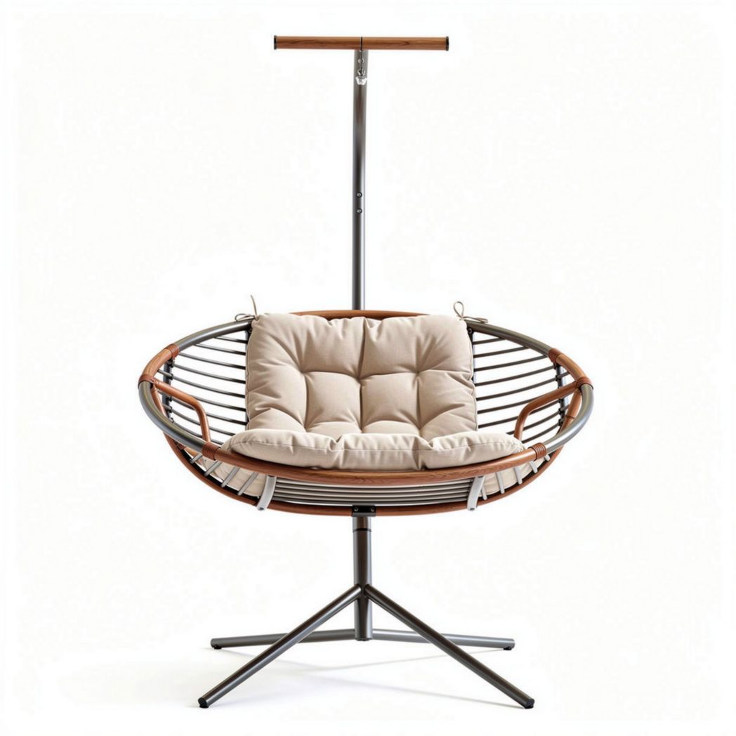 Hanging chair with padded cushion for indoor and outdoor use 90 x 90 x 150cm