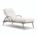 Steel frame outdoor lounge chair with adjustable backrest and cushion 195 x 72 x 30cm