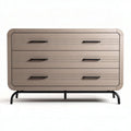 Wooden dresser with three drawers and metal base 120 x 45 x 75cm taupe color
